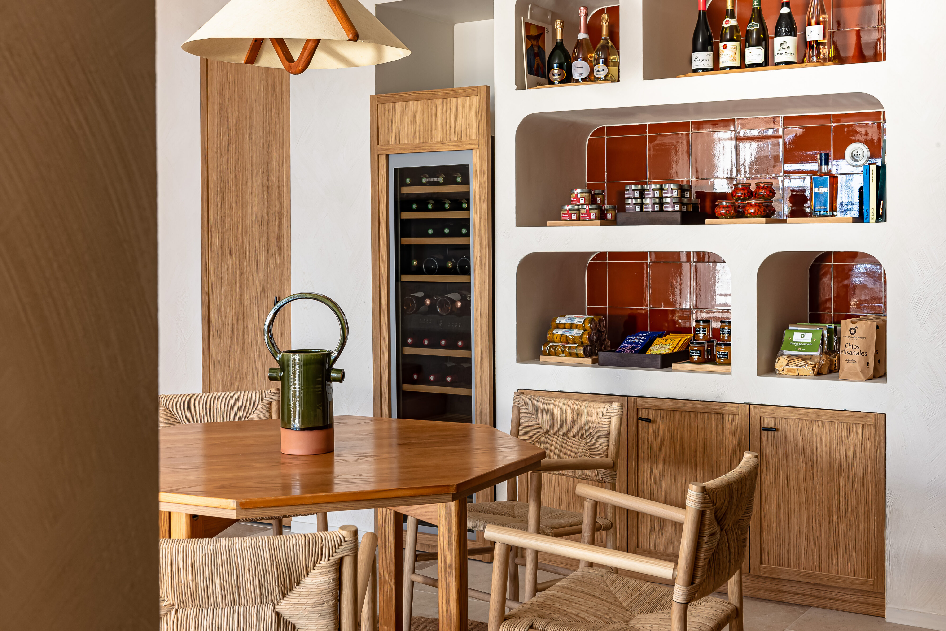 Honesty bar and wine cellar.